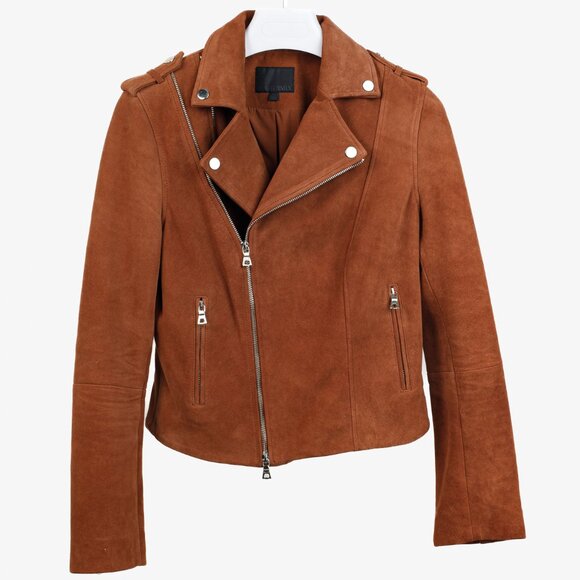 Intermix Brown Suede Moto Biker Jacket